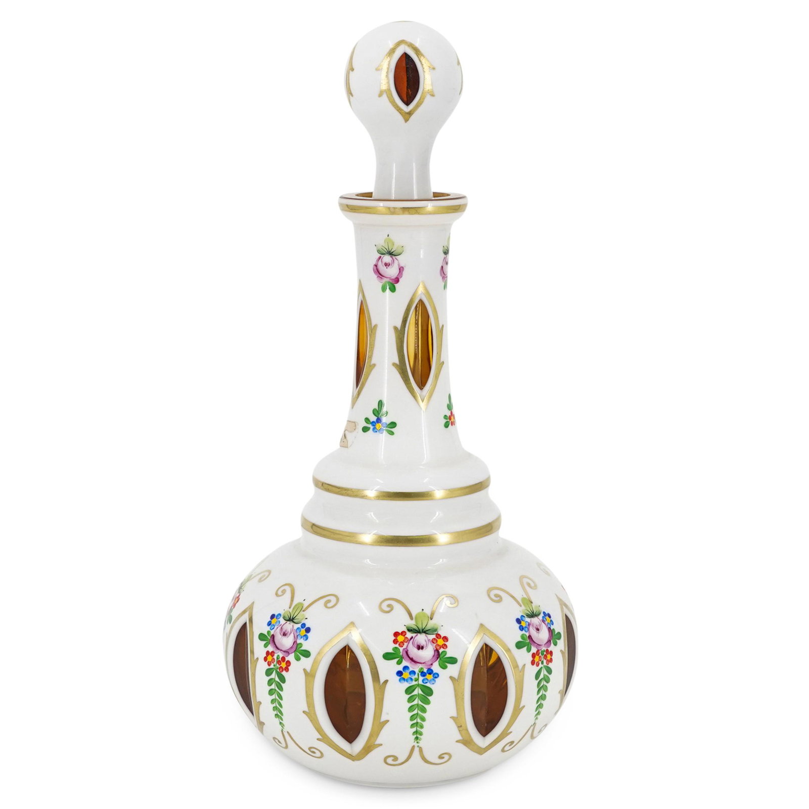 Bohemia White & Amber Crystal Floral Vase (1 of 4)