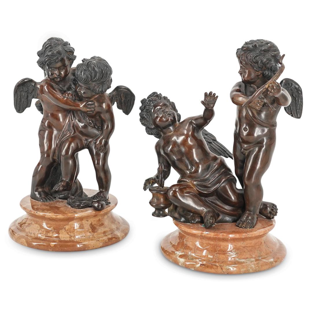 Pair of Italian Bronze Figural Putti Statues (1 of 13)