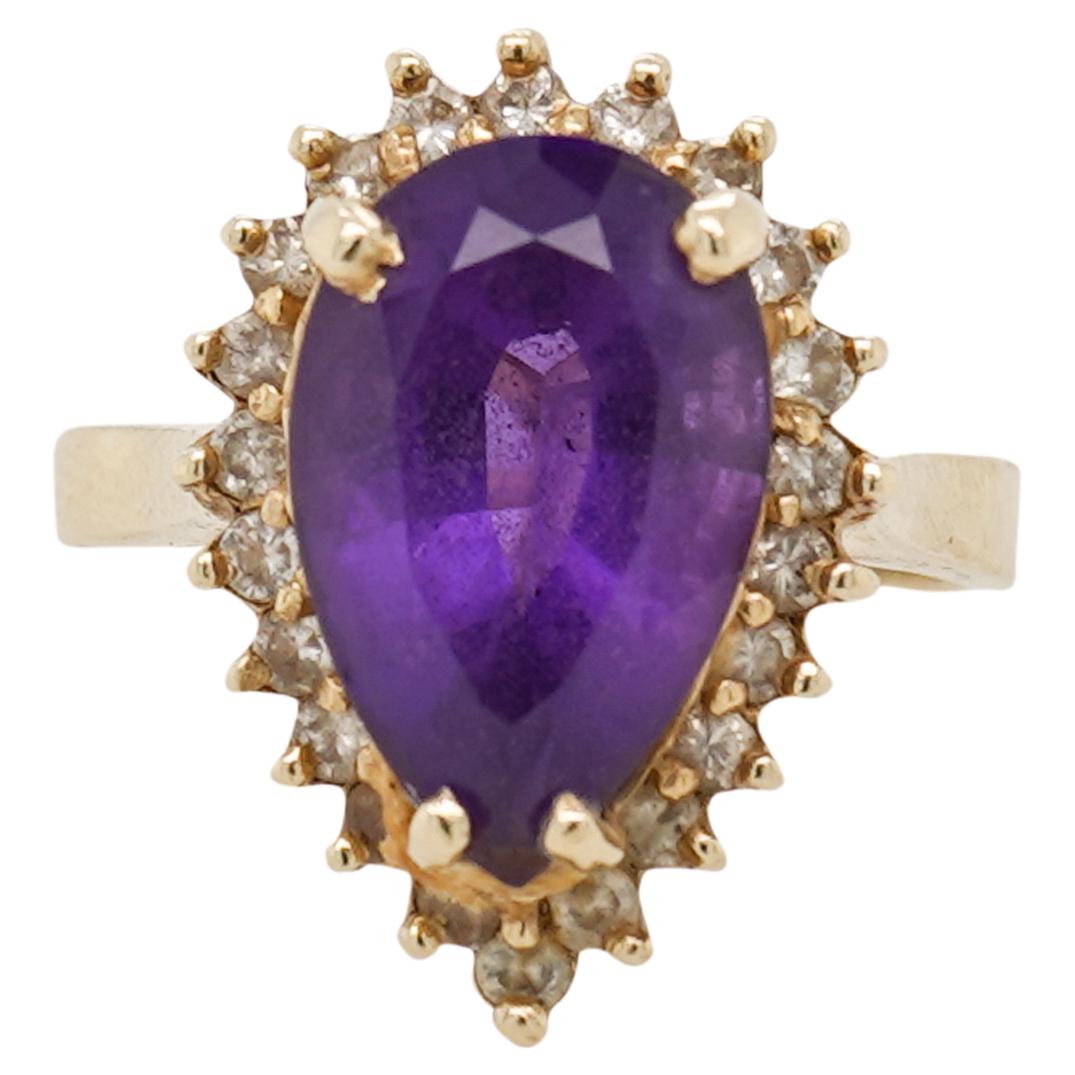 14k Gold, Amethyst and Diamond Ring (1 of 3)
