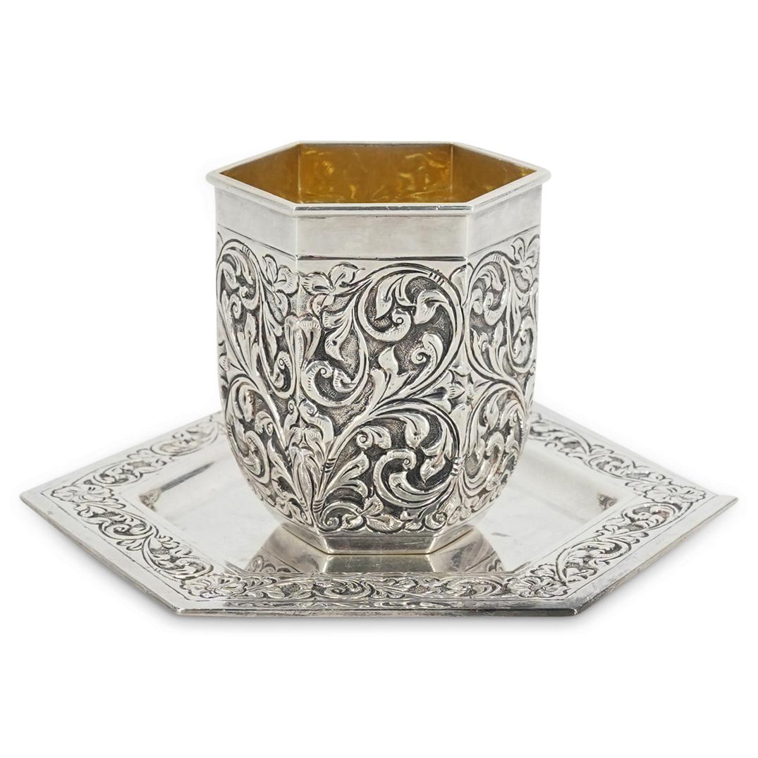 (2 Pc) Judaica Sterling Silver Kiddush Cup (1 of 6)