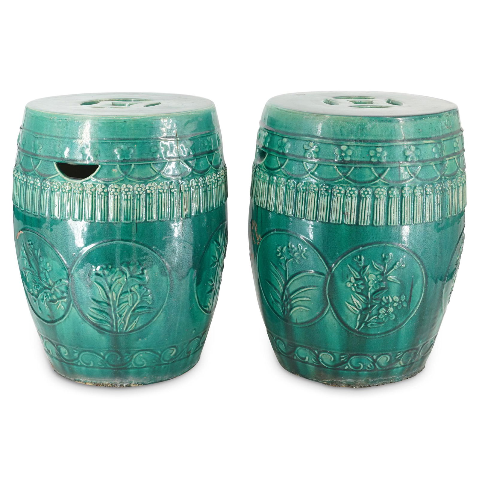 Pair of Chinese Stoneware Garden Seats (1 of 13)