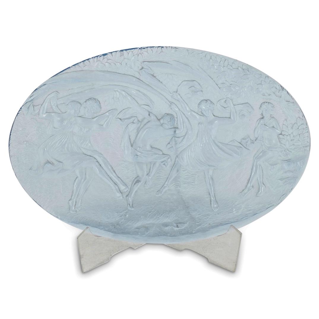 Poss. Lalique Nymphs Blue Crystal Plaque (1 of 5)
