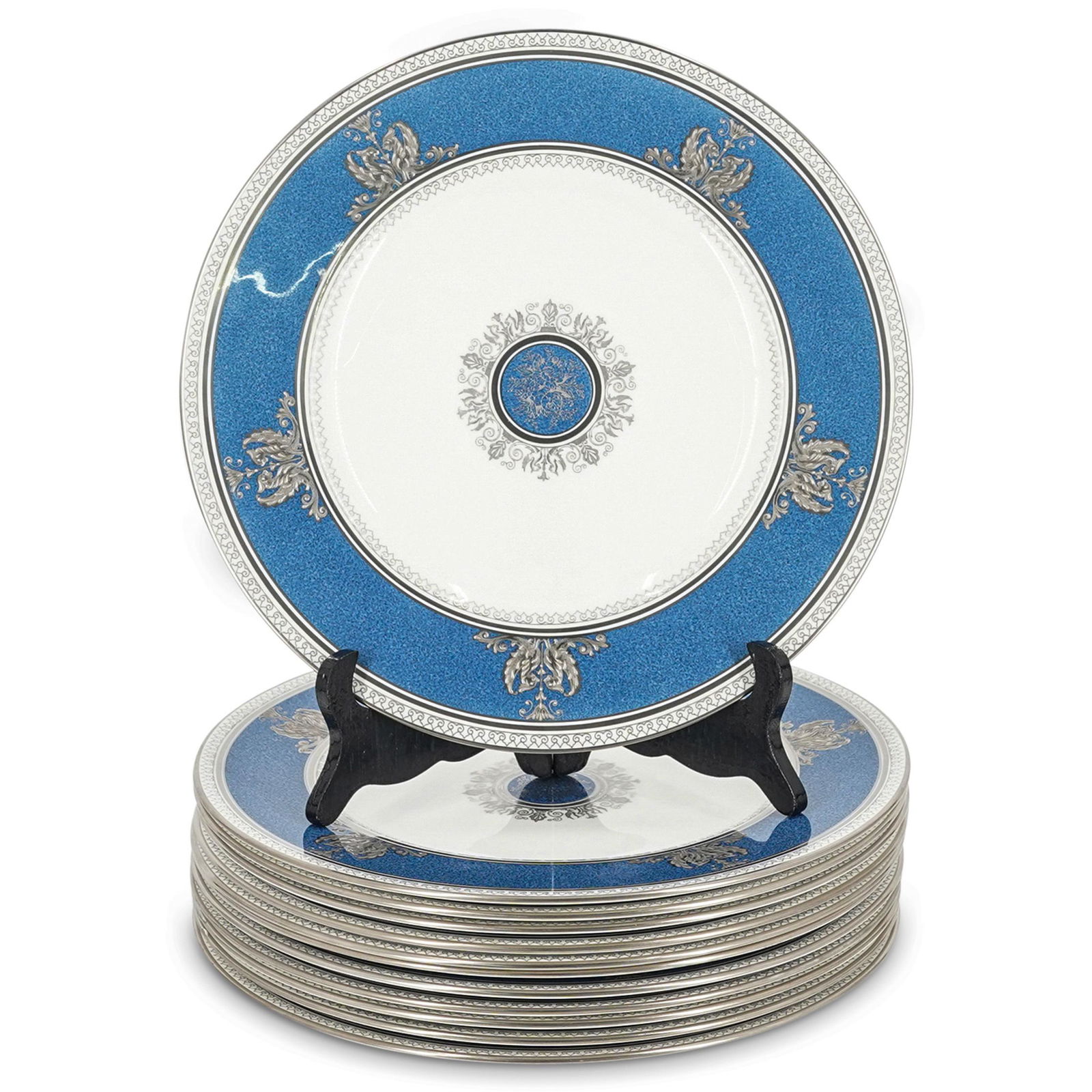 (12 Pc) Wedgwood "Columbia Powder Blue" Plate Set (1 of 7)