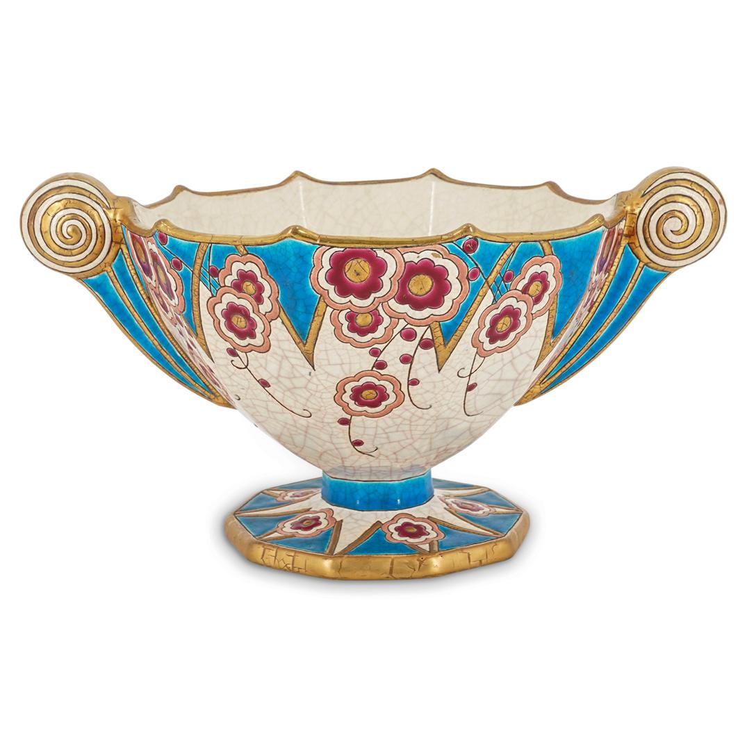 French Longwy Centerpiece Bowl (1 of 9)