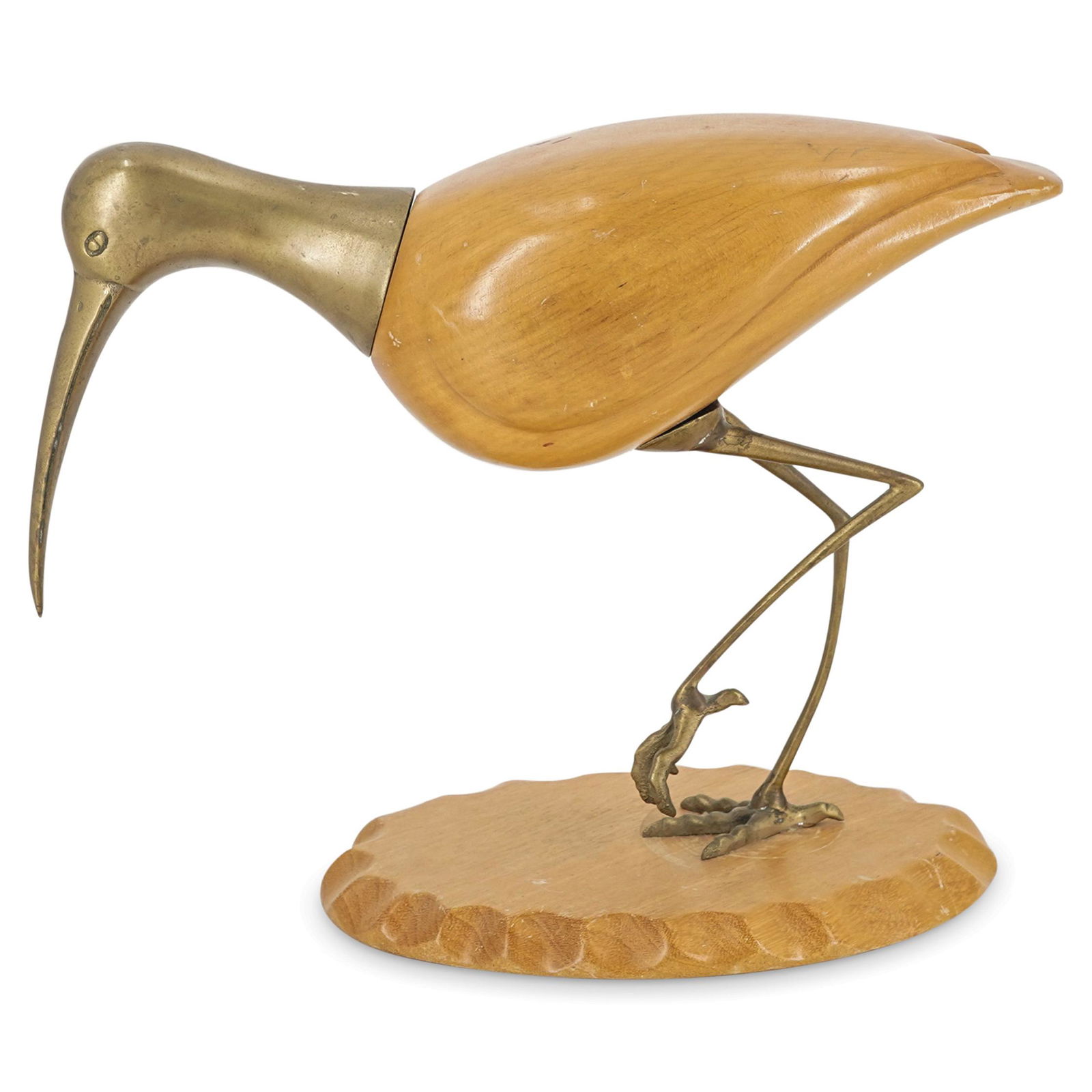 Mid Century Brass Mounted Bird Statue (1 of 7)