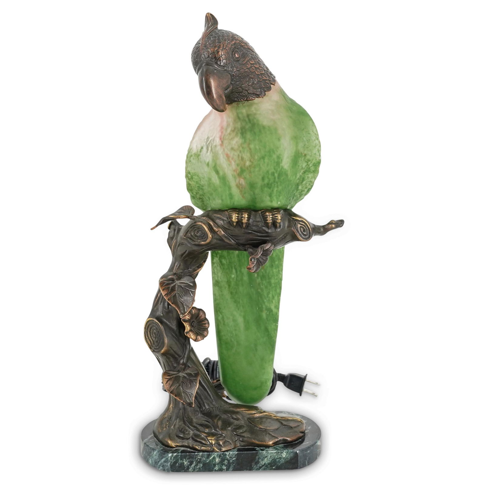 Tinchi Bronze & Art Glass Bird-Form Table Lamp (1 of 11)