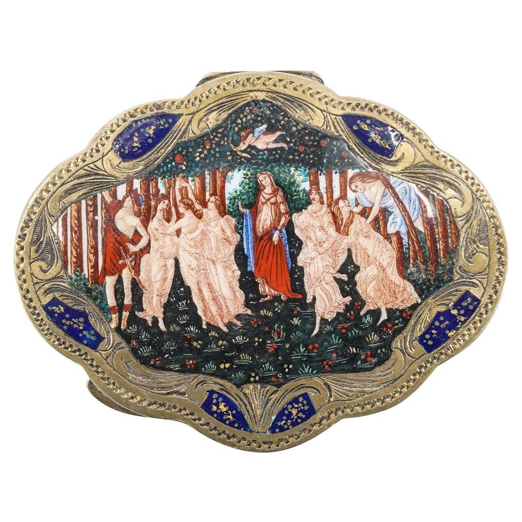 Antique 800 Silver "The Spring" Compact Case (1 of 6)