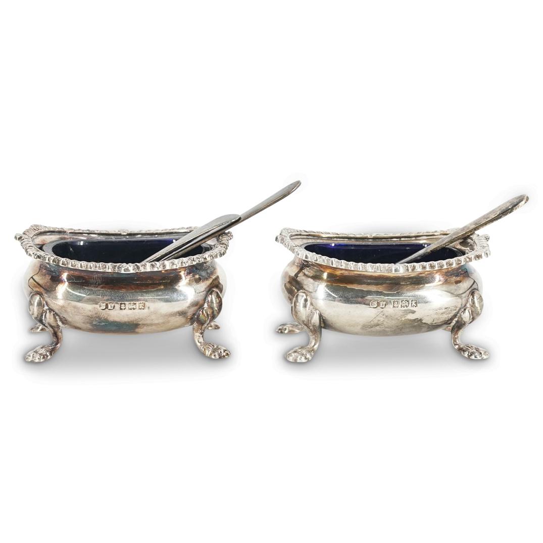 Sterling Silver Salt Cellars W/ Glass Inserts (1 of 10)