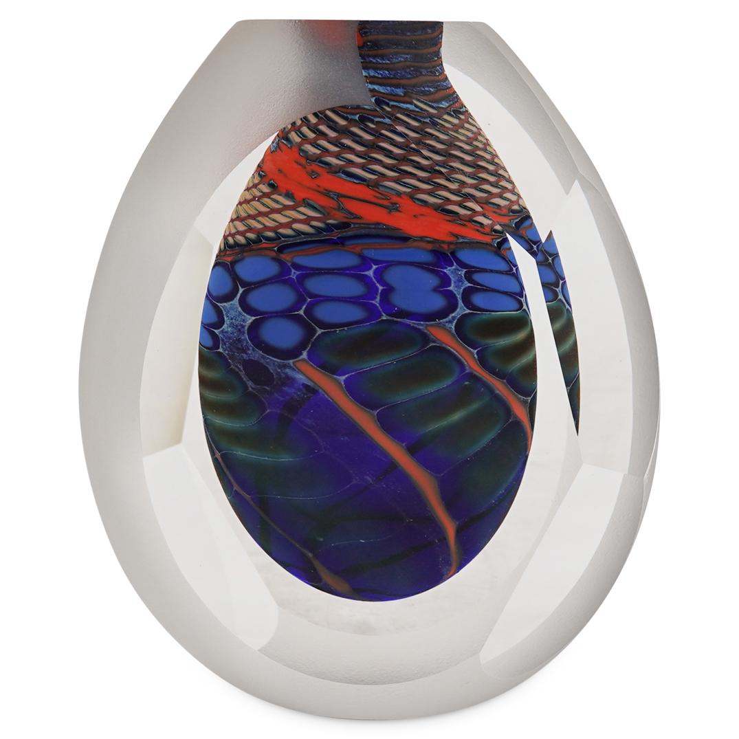 Steven Mann Faceted Art Glass Vase (1 of 4)