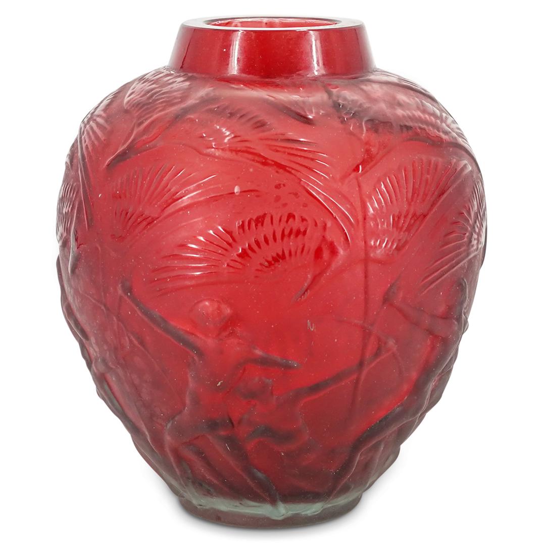 After Rene Lalique Red Vase (1 of 6)