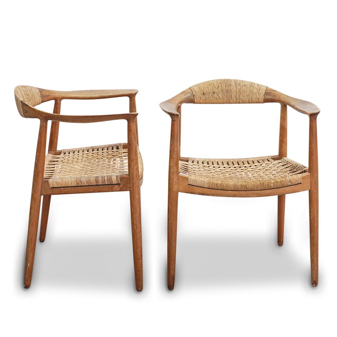 Pair of Danish Hans Wegner Style Armchairs (1 of 9)