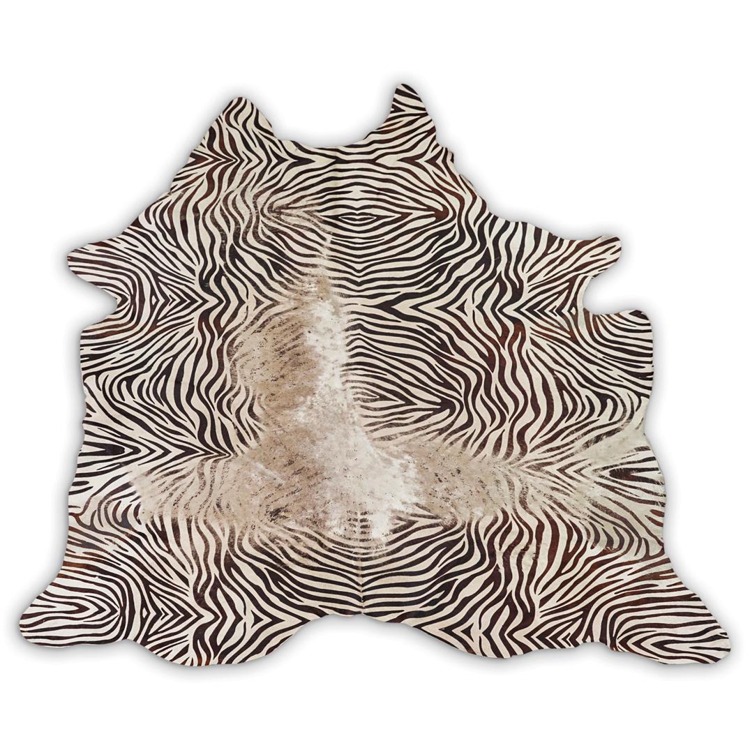 Zebra Animal Printed Natural Cowhide Rug (1 of 5)