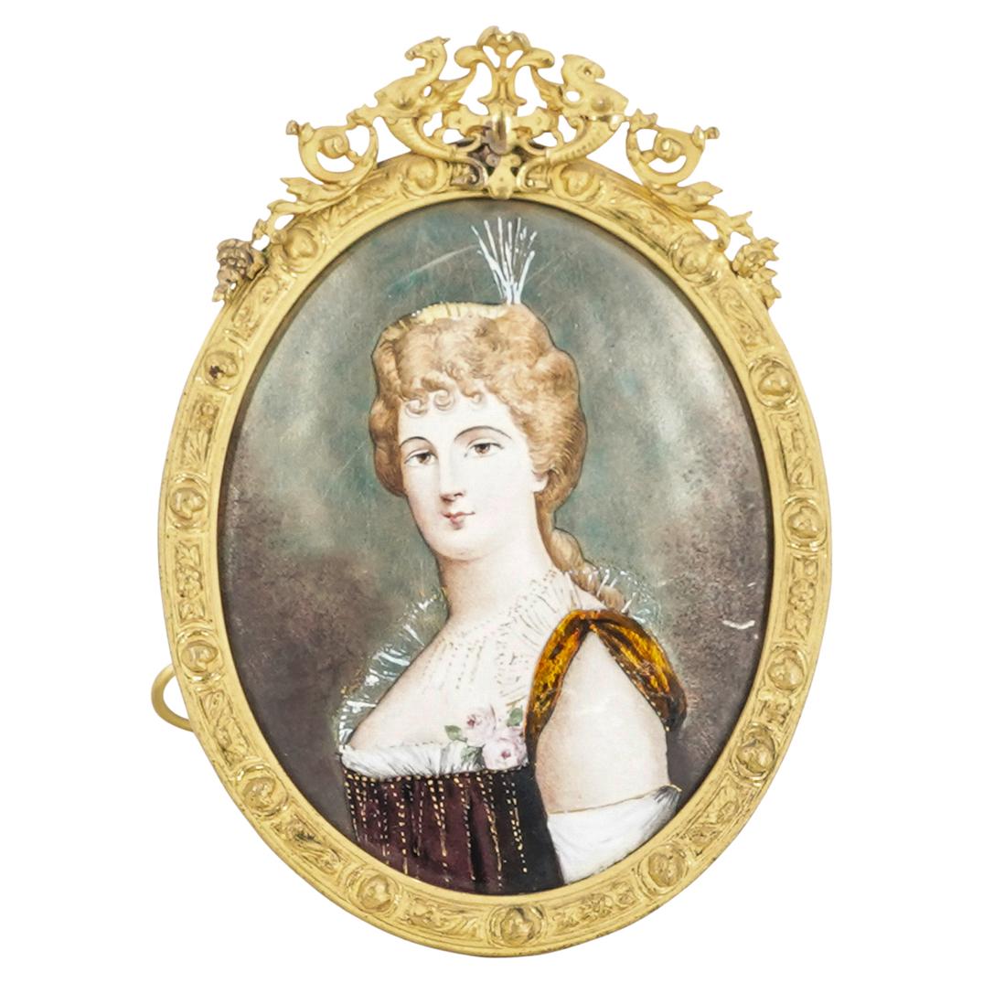 19th Century Enamel On Copper Lady's Portrait (1 of 6)
