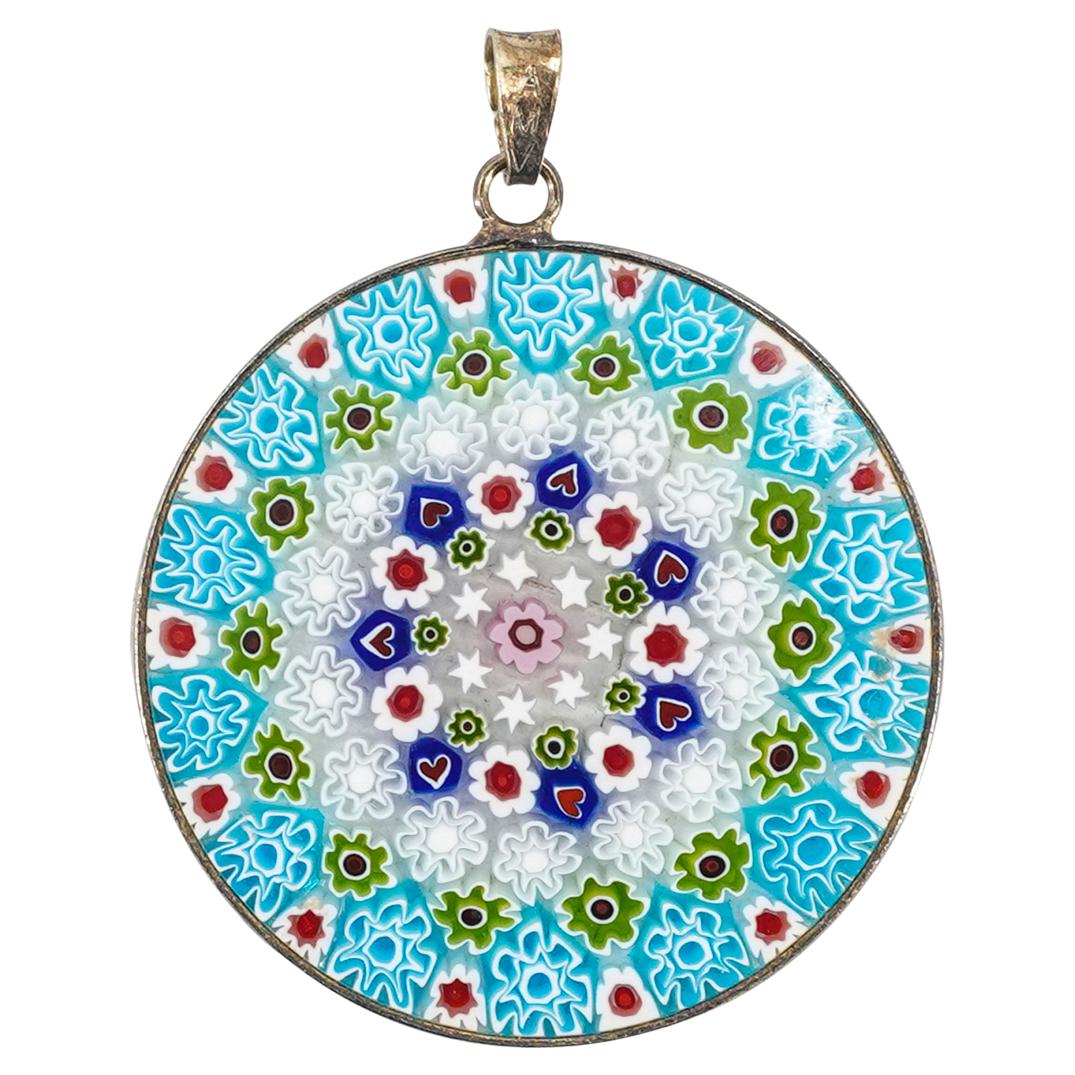 Sterling Silver Murano Millefiori Pendant (1 of 3)