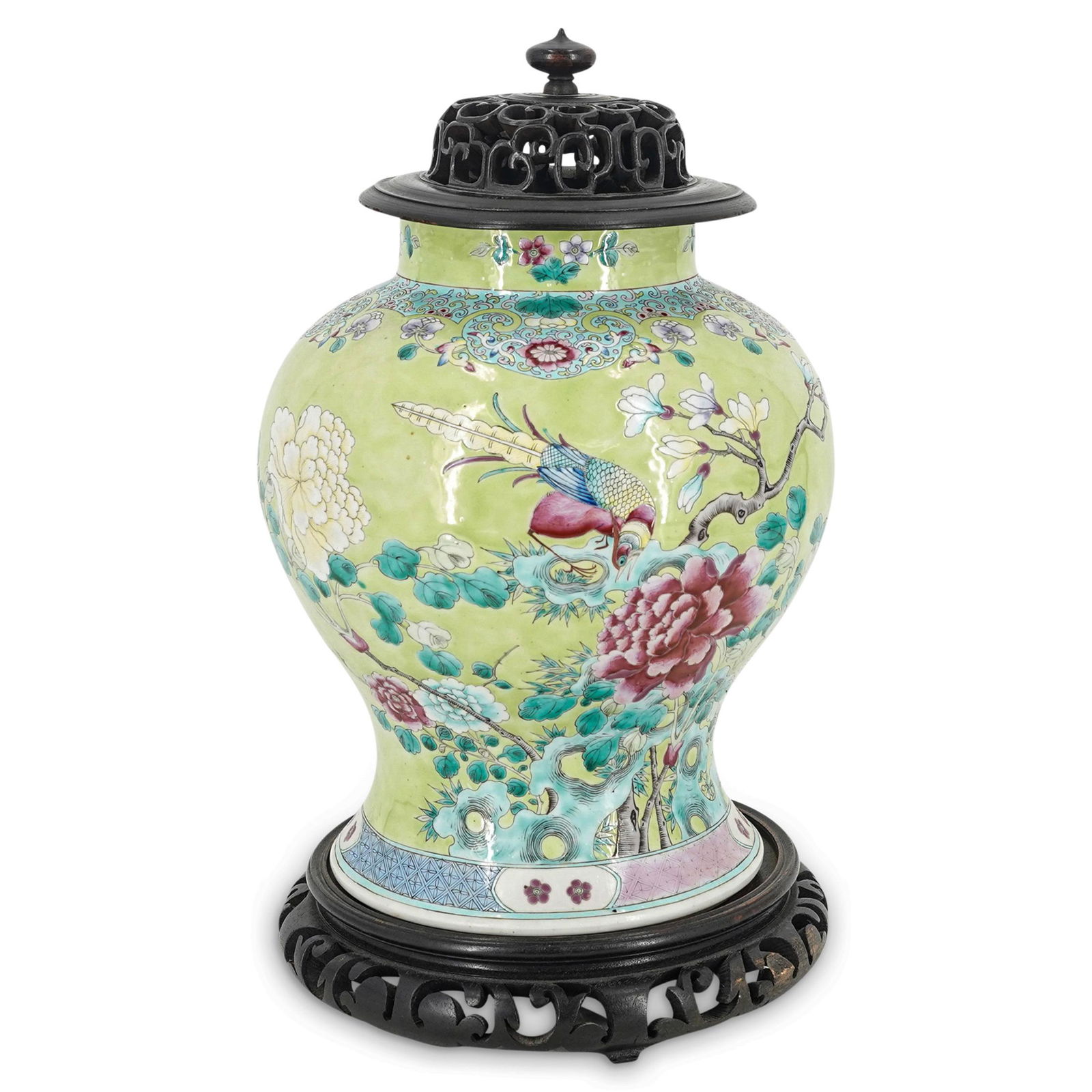 Chinese Lidded Ginger Jar With Base (1 of 10)