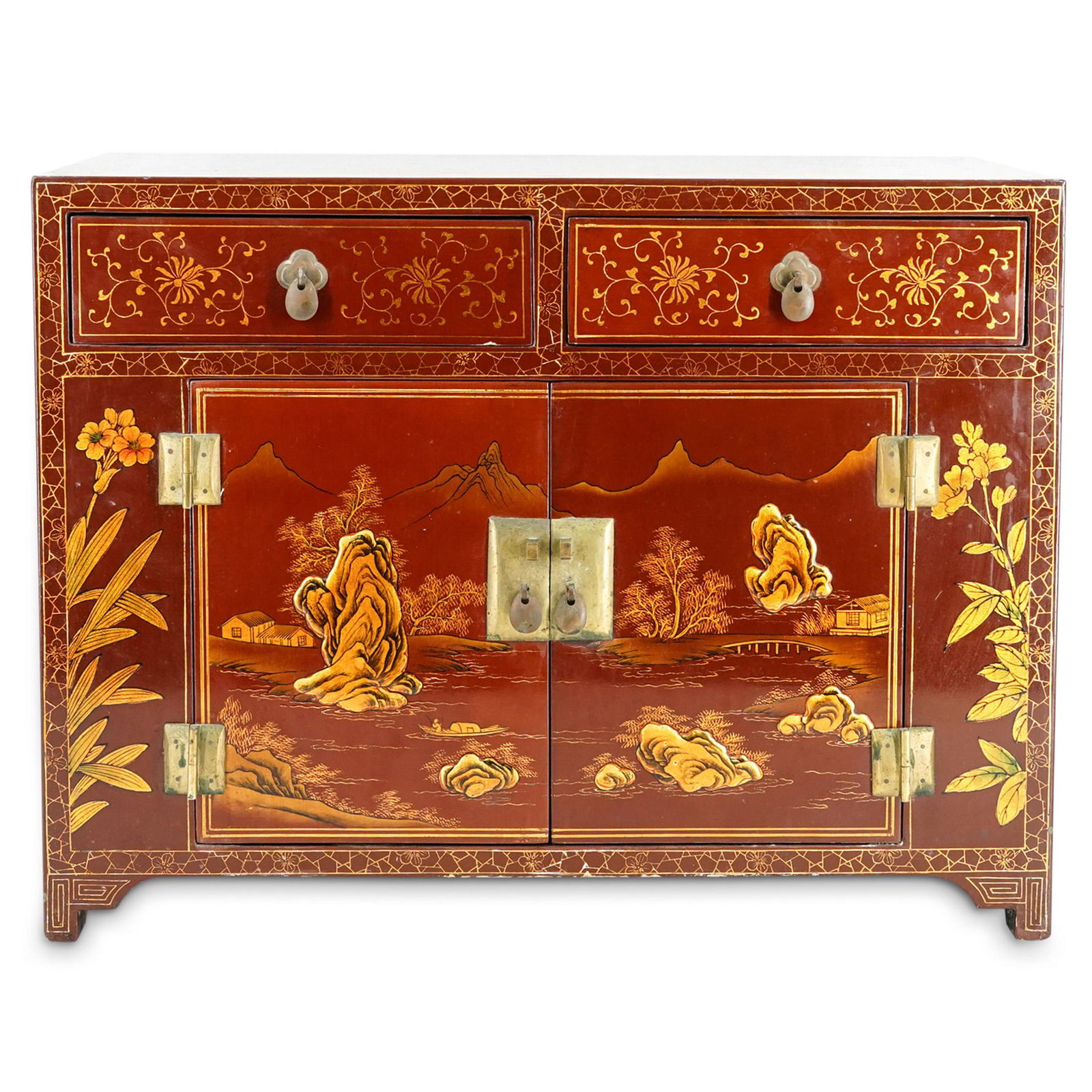 Chinese Lacquered Wood Cabinet (1 of 9)