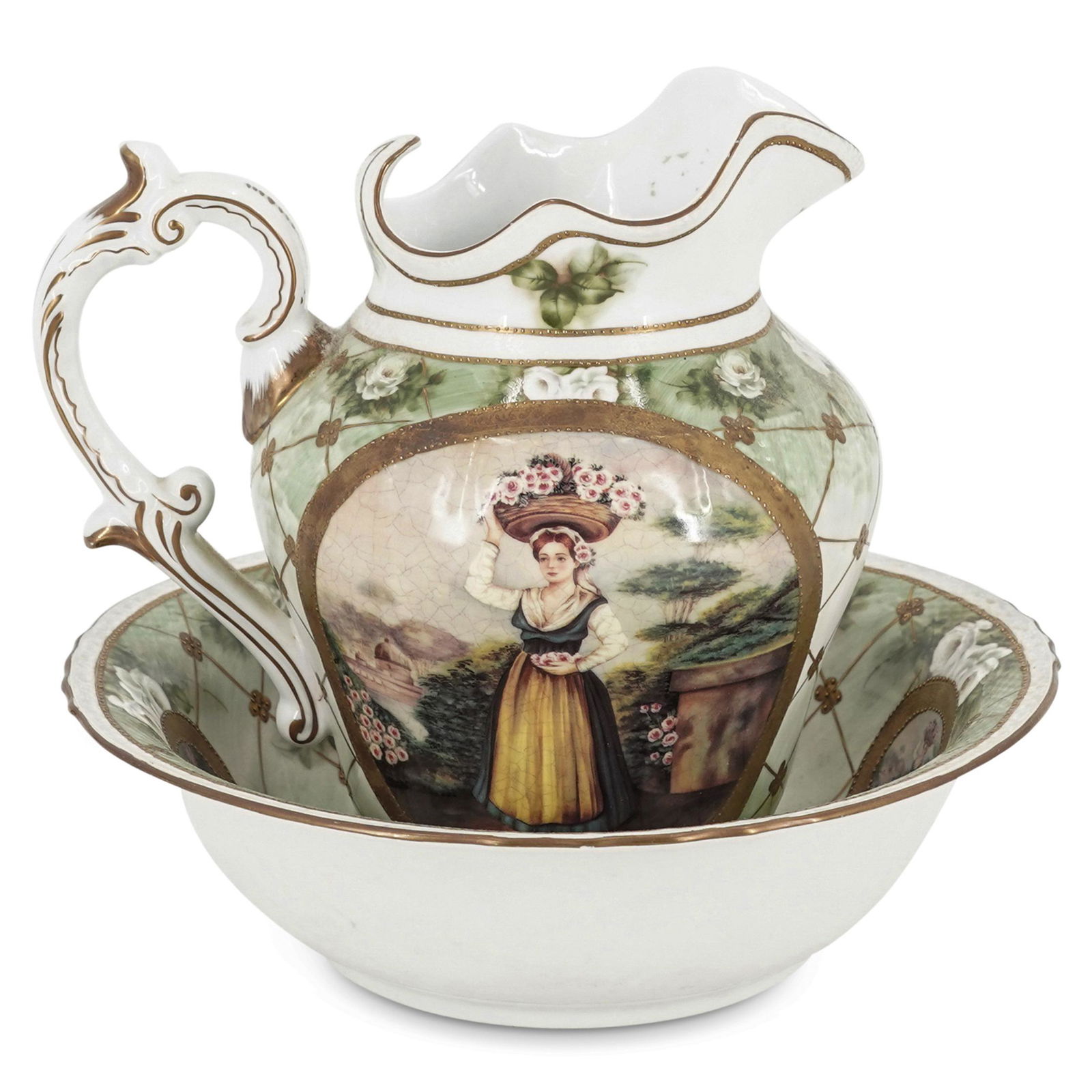 Royal Bavaria Painted Porcelain Wash Basin (1 of 9)