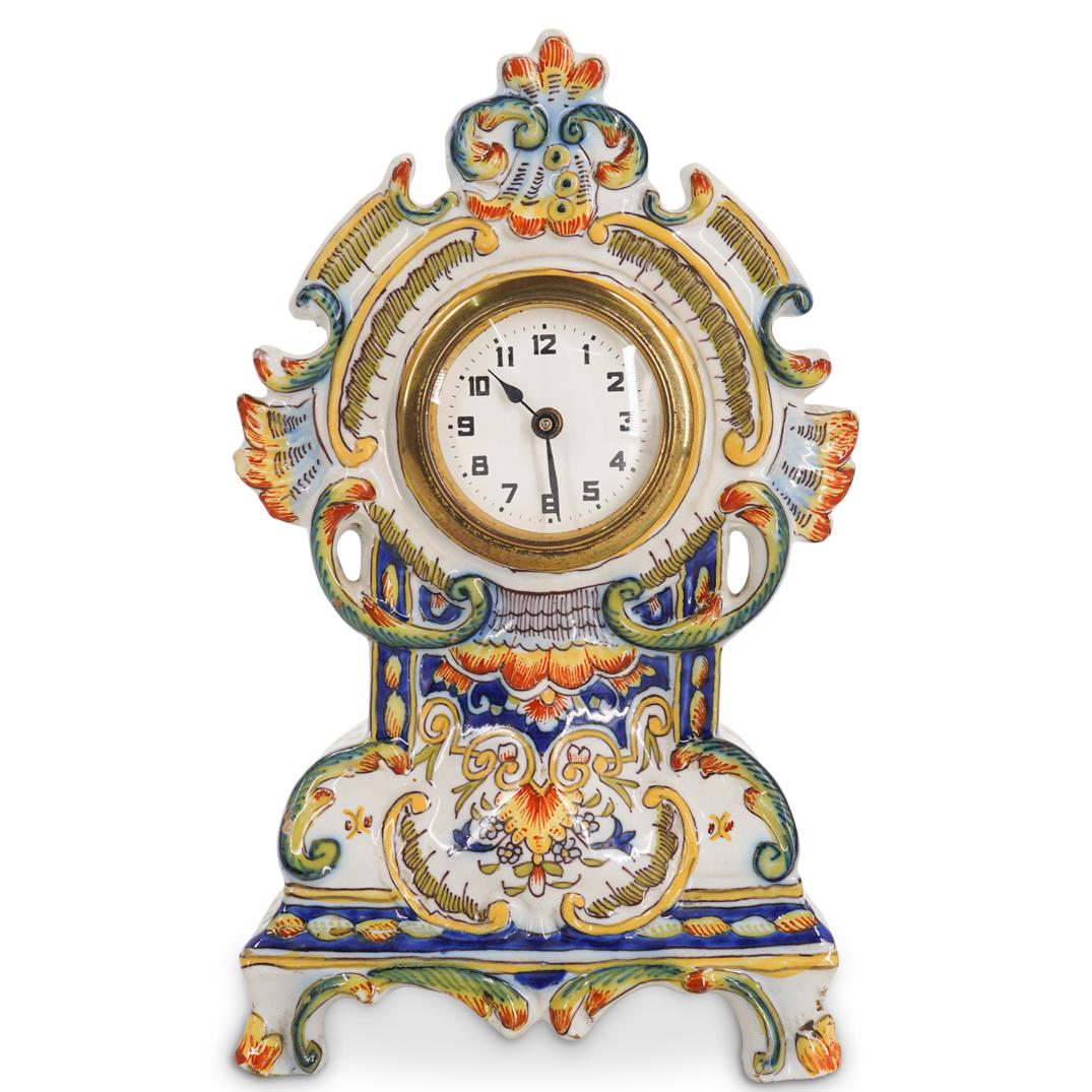 Rouen Faience Porcelain Clock (1 of 4)