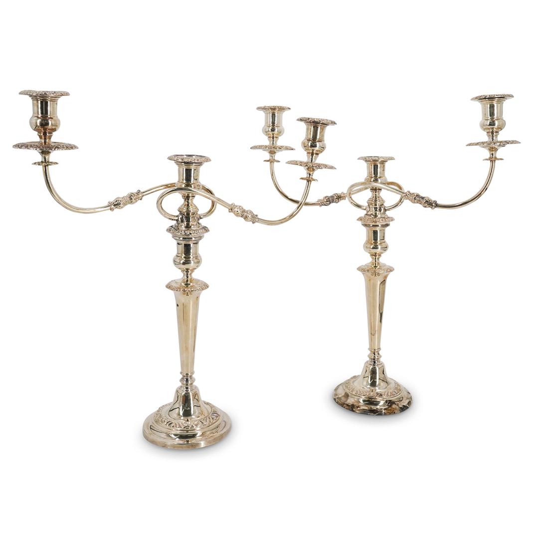 (2 Pc) Silver Plated Candelabras (1 of 5)