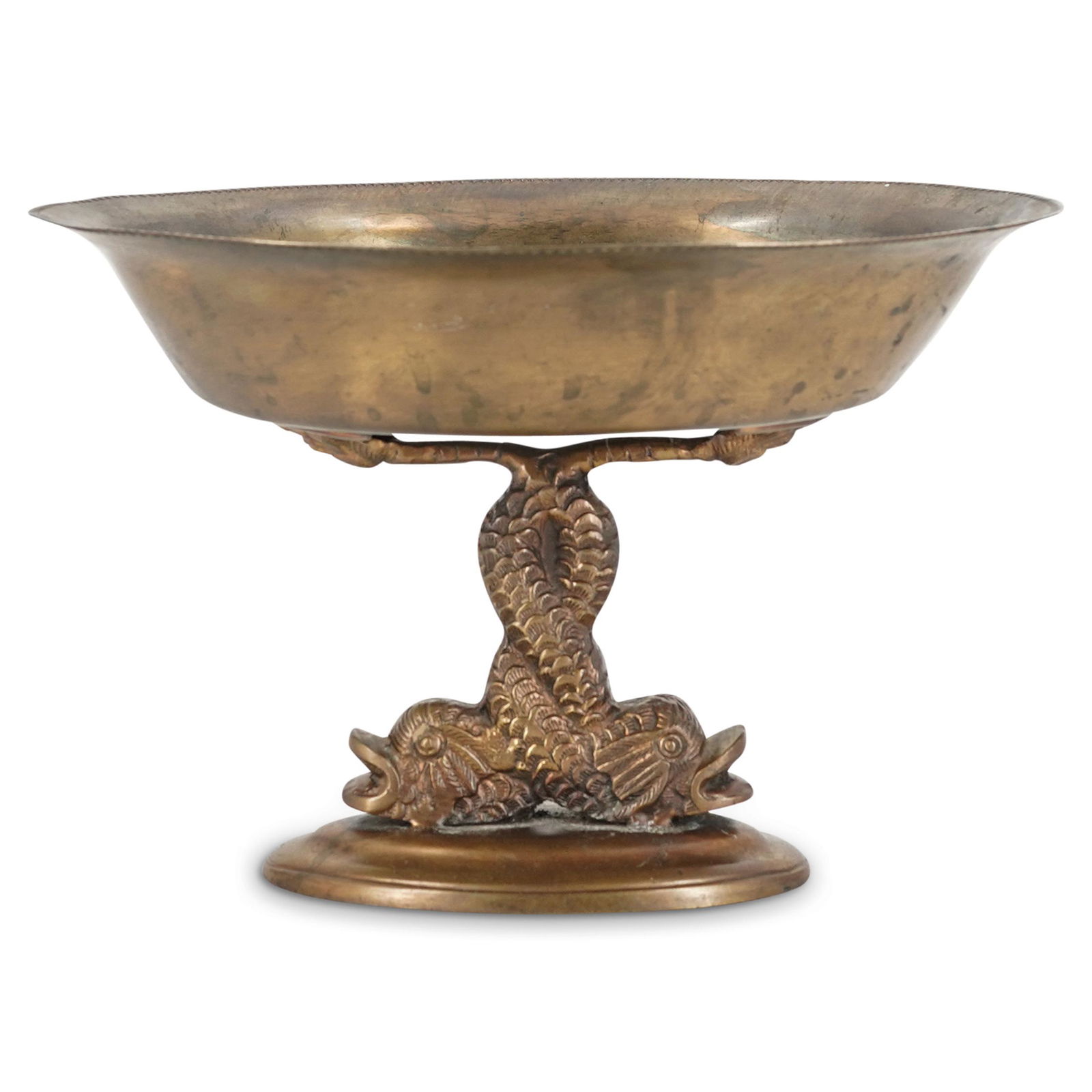 Brass Dolphin Fish Compote Pedestal Bowl (1 of 5)