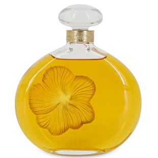 Lalique Crystal Fleur De FLeurs Nina Ricci Perfume: DESCRIPTION: A Lalique crystal Fleur de Fleurs perfume bottle. Marked on the underside: "Bottle by Lalique France. Numbered A316. Fleur de Fleurs Perfume de Toilette. 12 OZ." (Ref. P23) CIRCA: 20th