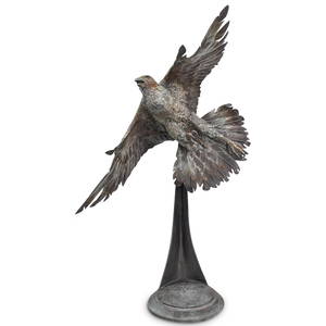 John Soderberg (b. 1950) Bronze Eagle Sculpture