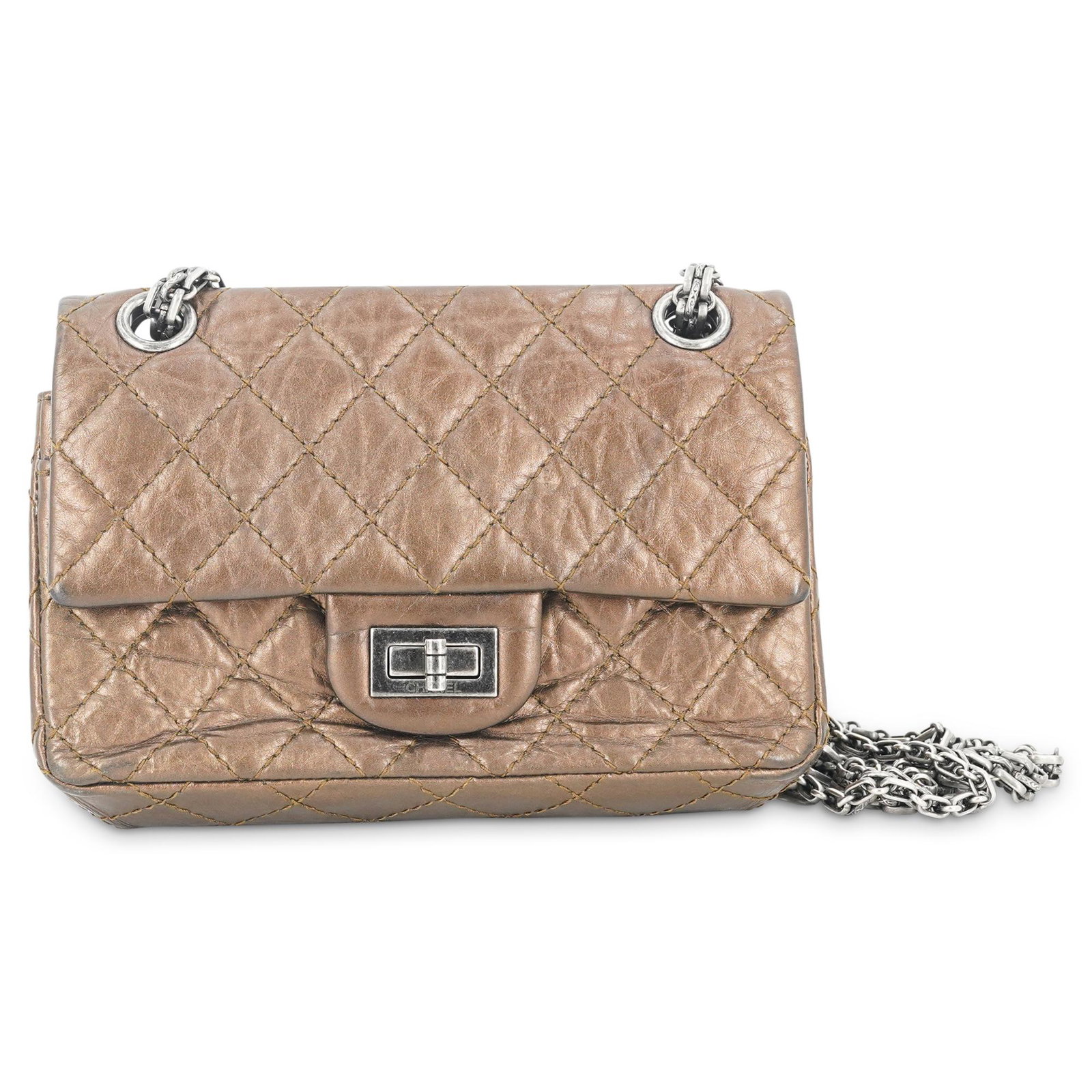 Chanel 2.55 Jumbo Quilted Bronze Calfskin Shoulder Bag (1 of 9)