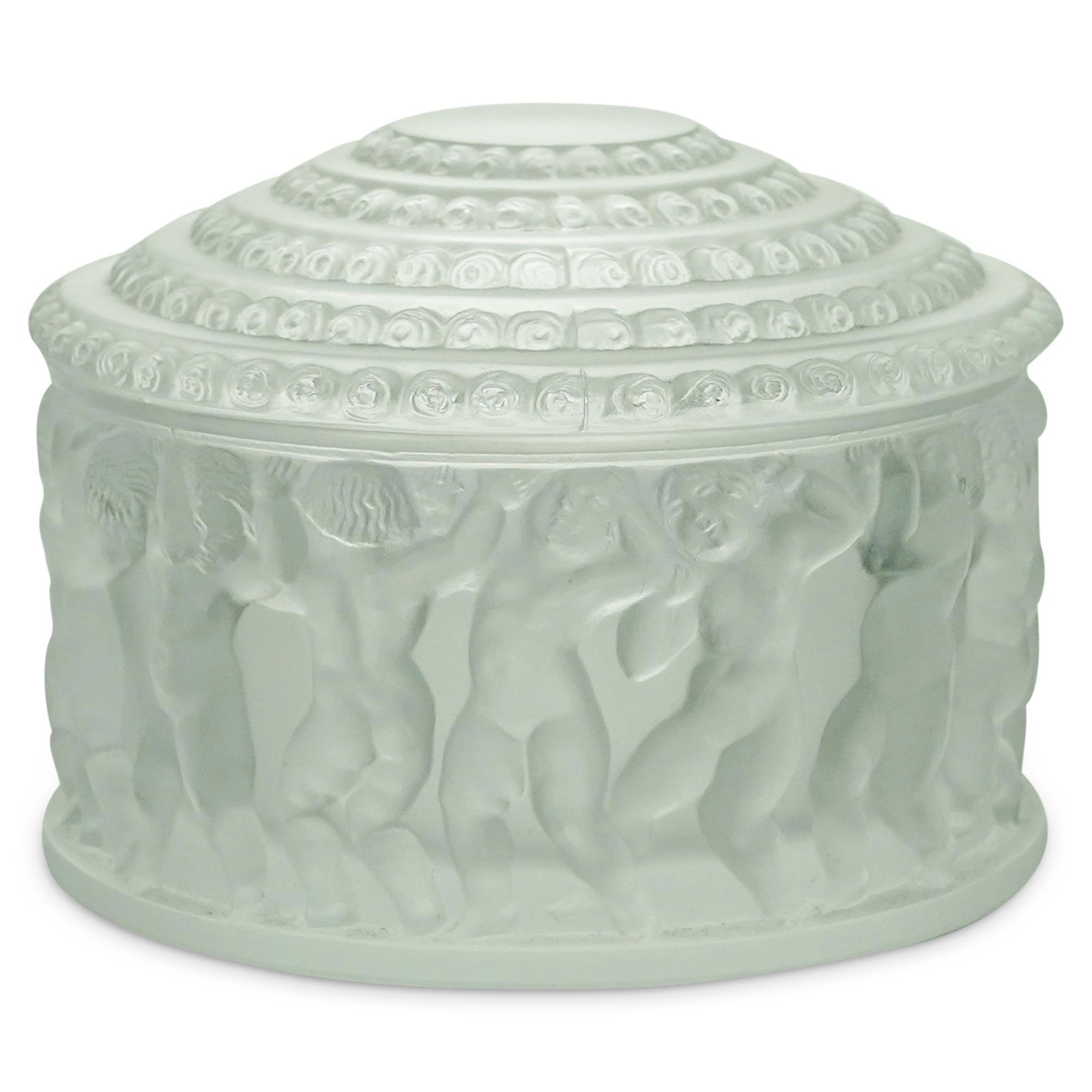 Lalique "Enfants" Crystal Round Box & Lid (1 of 8)