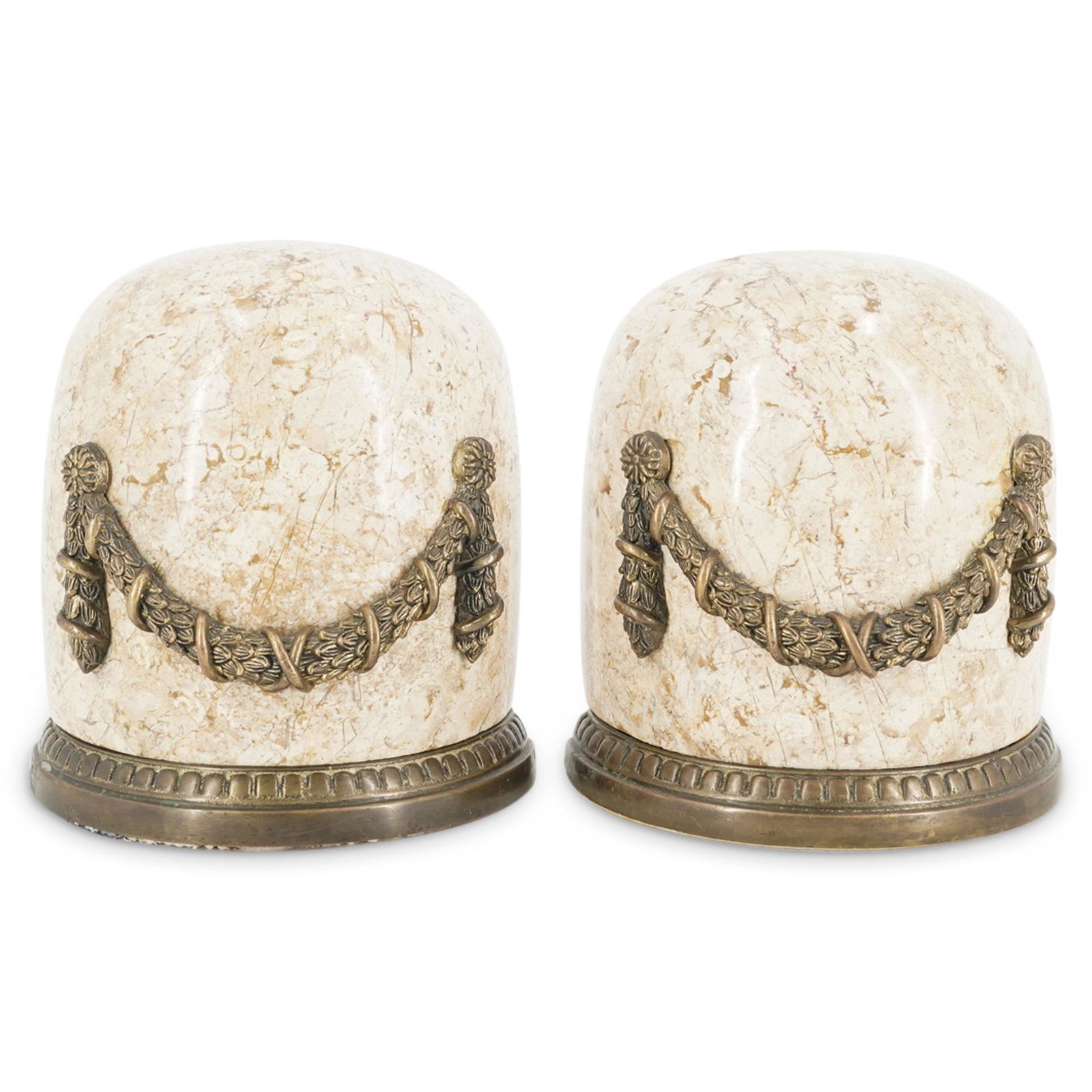 (2 Pc) Italian Marble And Bronze Bookends (1 of 3)