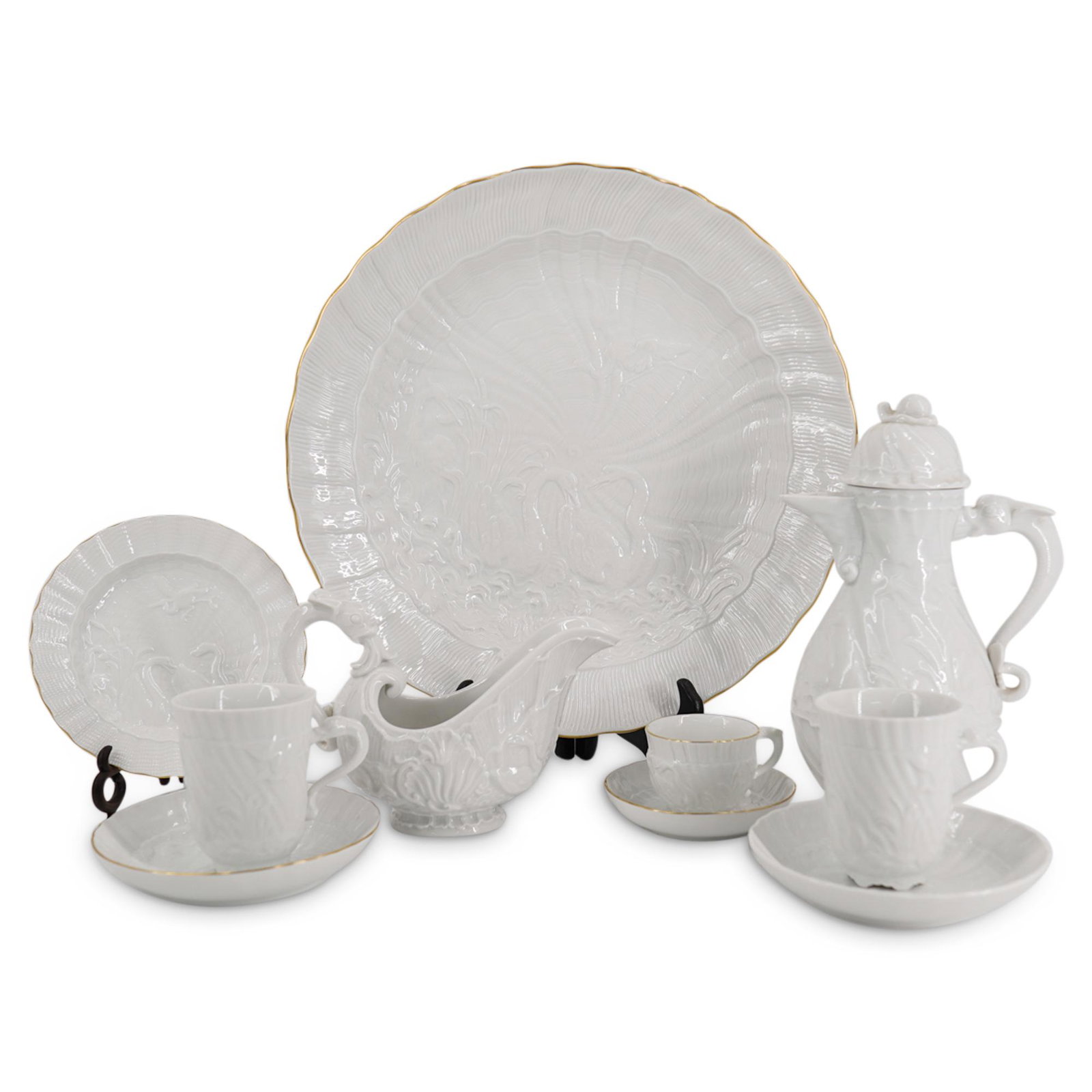 (10 Pc) Meissen Swan Tableware Set (1 of 12)