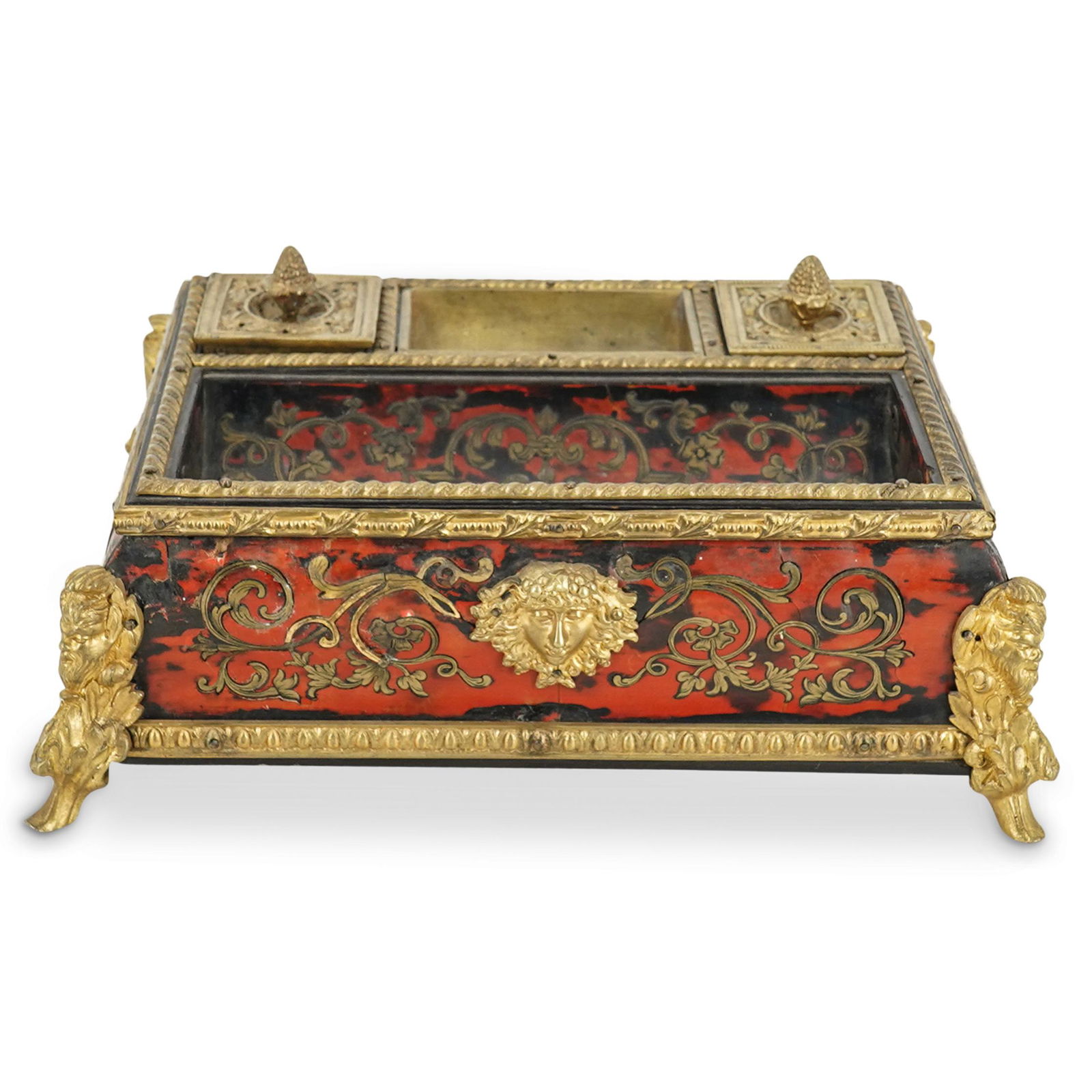 19th Century French Boulle Marquetry Inkwell (1 of 8)