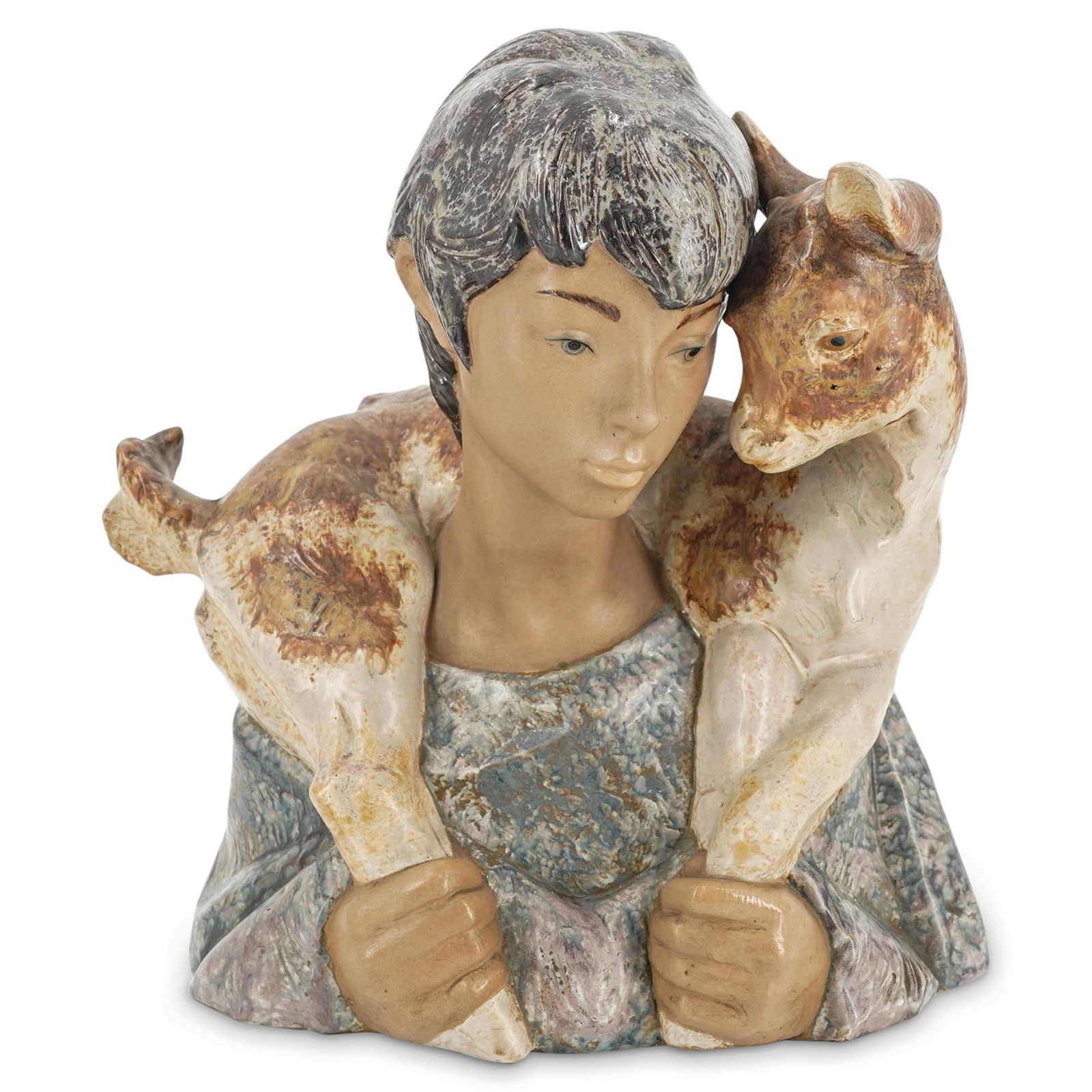 Lladro Large Porcelain "Boy with a Baby Goat" Figure (1 of 5)