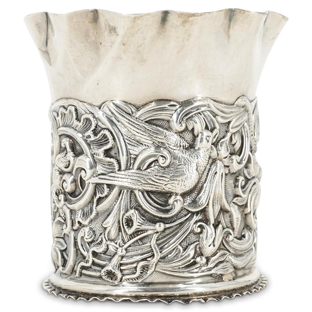 English Sterling Silver Repousse Figural Cup (1 of 4)