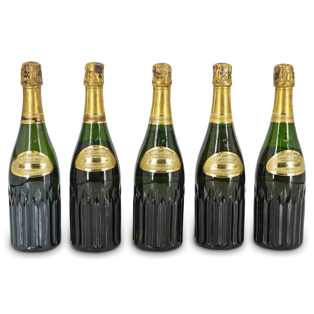 (5 Pc) 1982 Diamant Bleu Heidsieck Monopole Champagne (1 of 8)