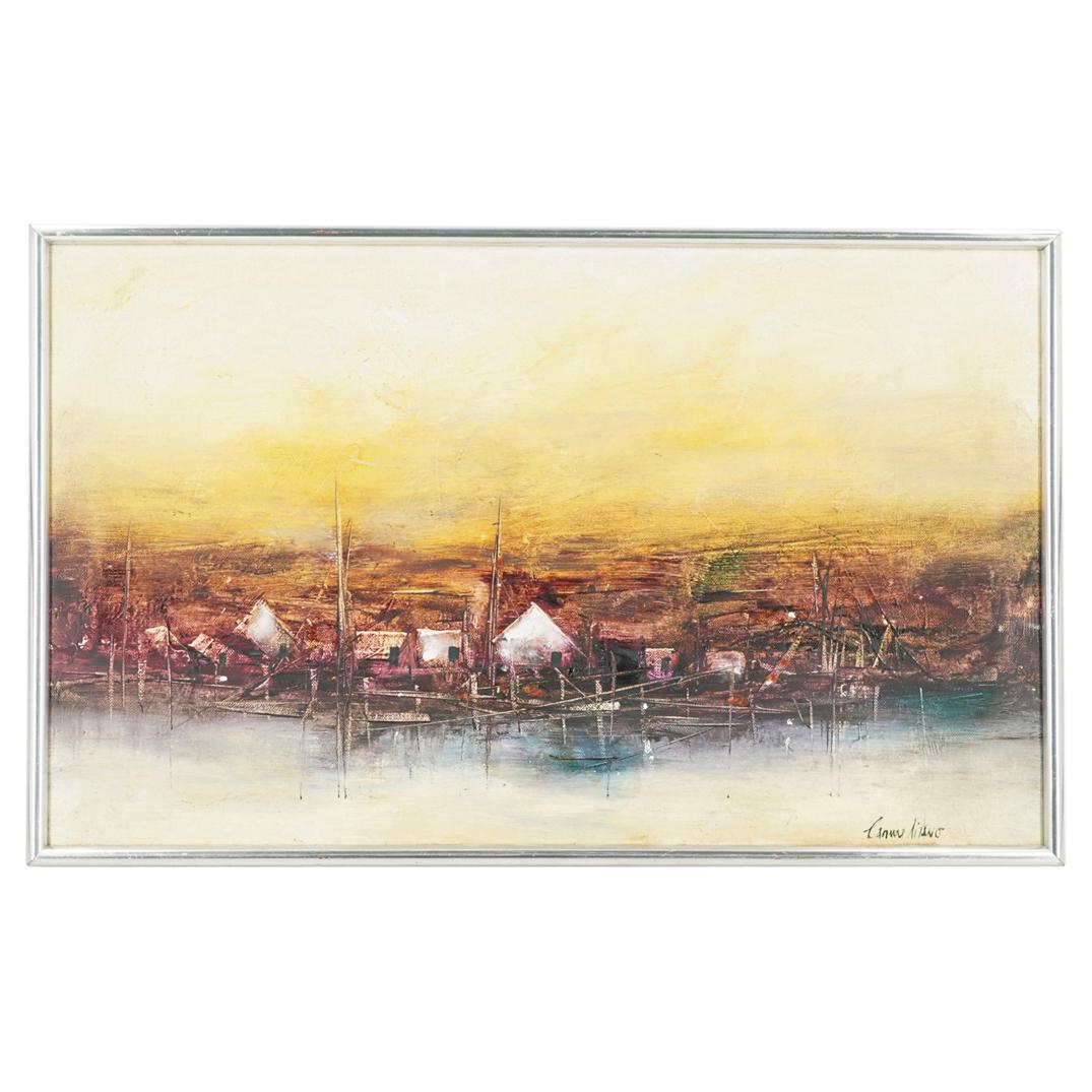 Frank Carmelitano (American, 1935) "Village II" Oil (1 of 7)