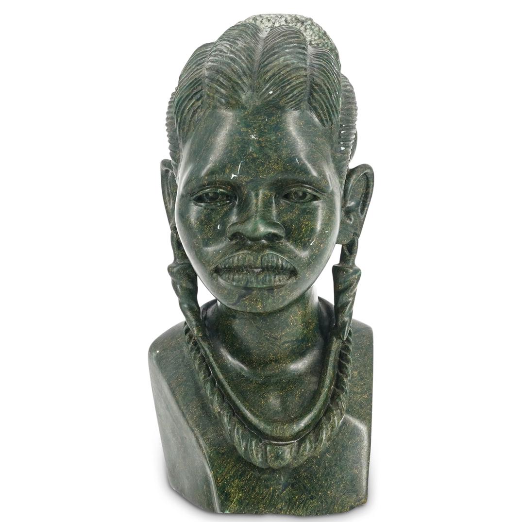 Noel Fombe Carved Stoneware African Bust (1 of 7)