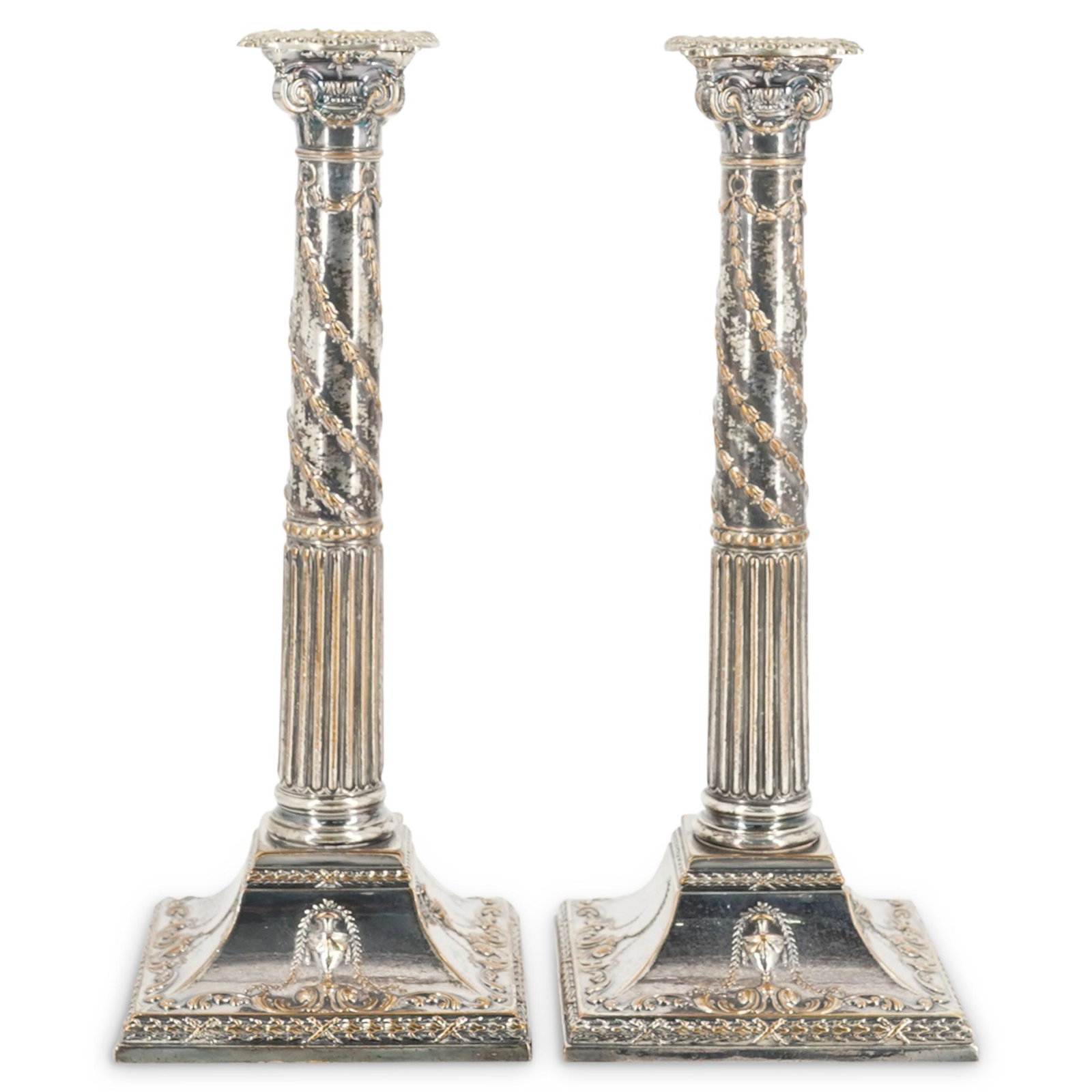 (2 Pc) Silver Plated Candlesticks (1 of 4)