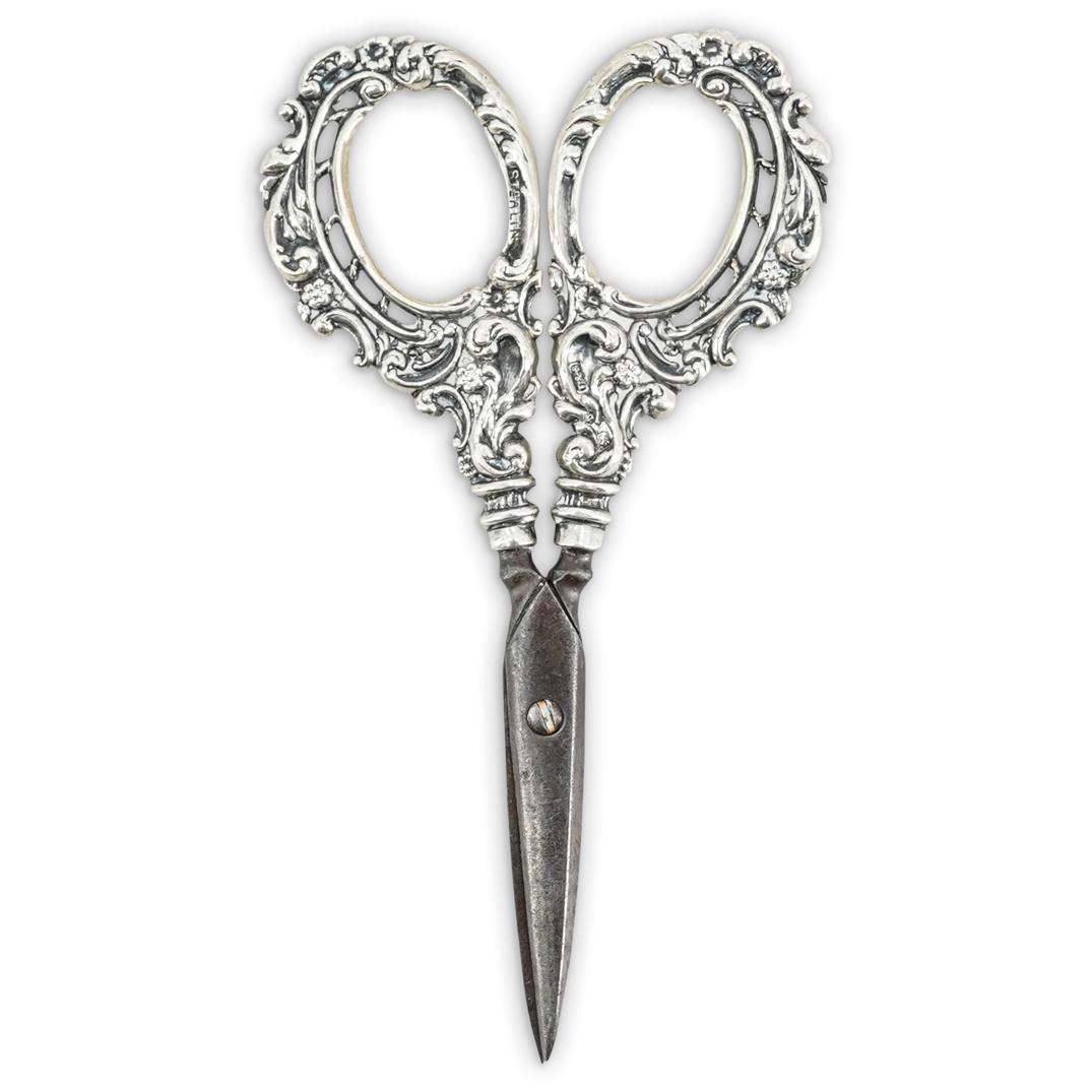 Antique L&S Sterling Silver Handle Small Scissors (1 of 4)