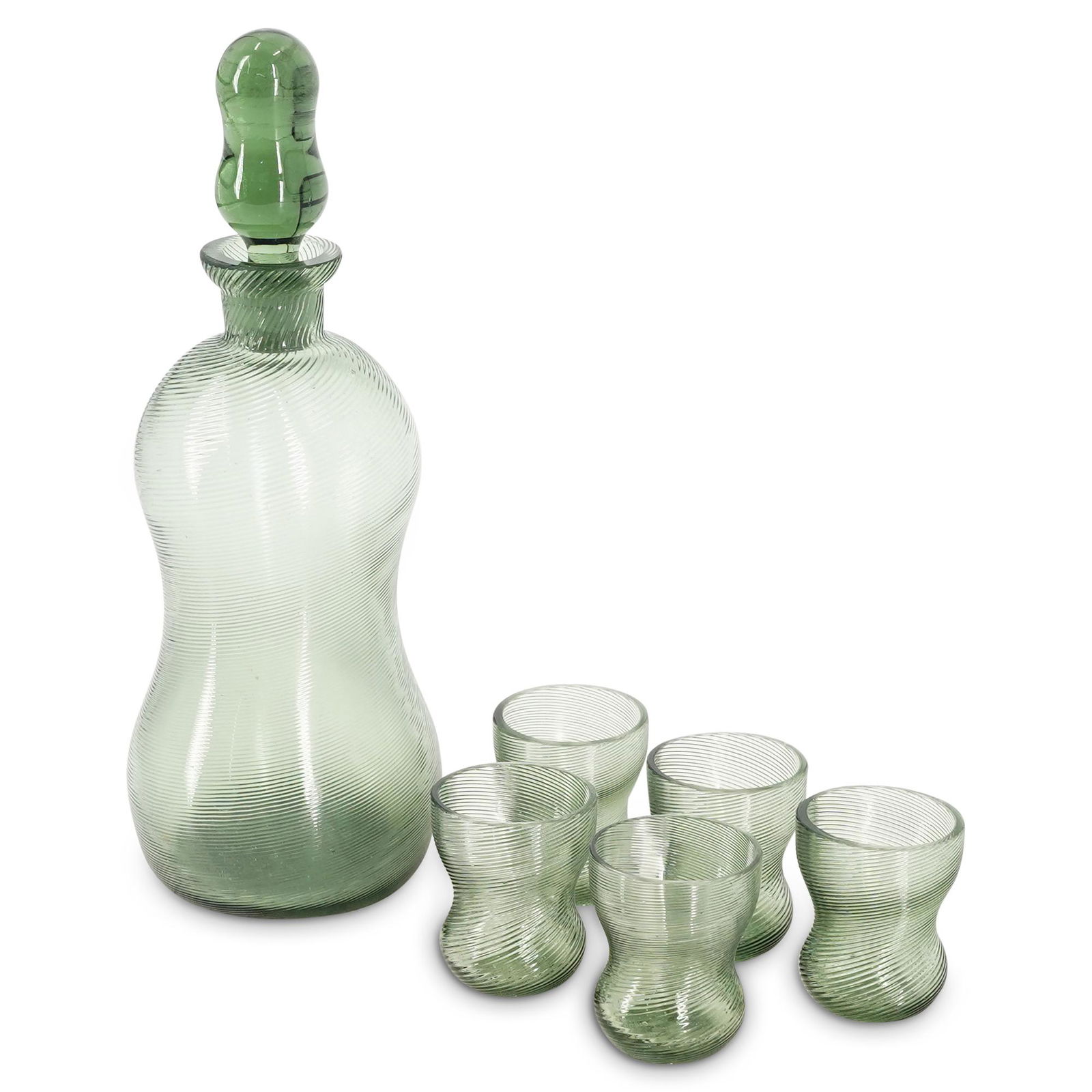 Green Murano Glass Decanter Set (1 of 9)