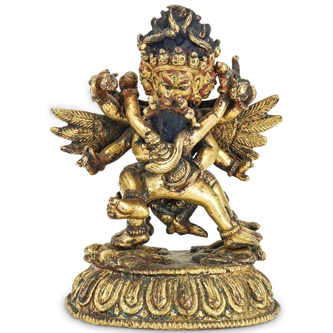 Early Gilt Bronze Figure of Yamantaka & Vajravetali (1 of 5)