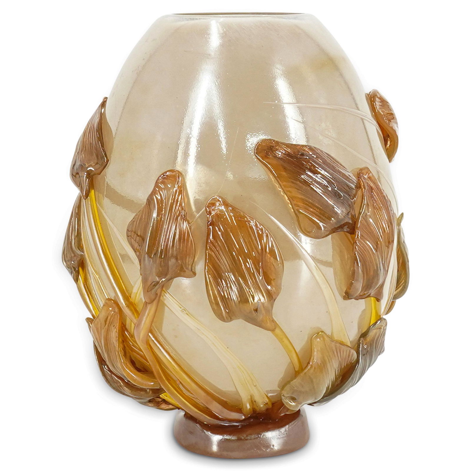Signed Limited Edition Amber Glass Vase (1 of 8)