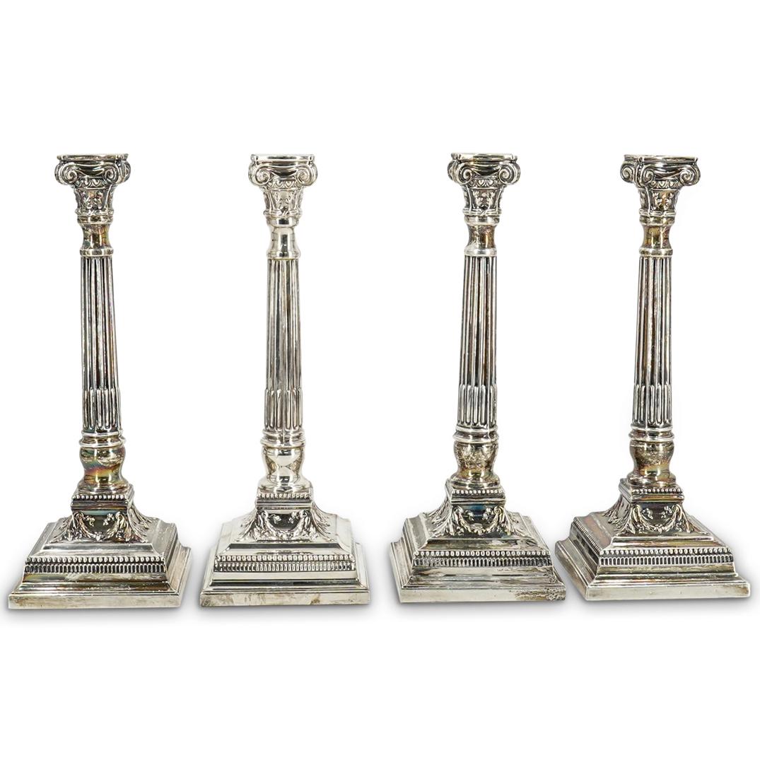 (4Pc) Sterling Silver Weighted Neo Classical Candlestick Set (1 of 4)