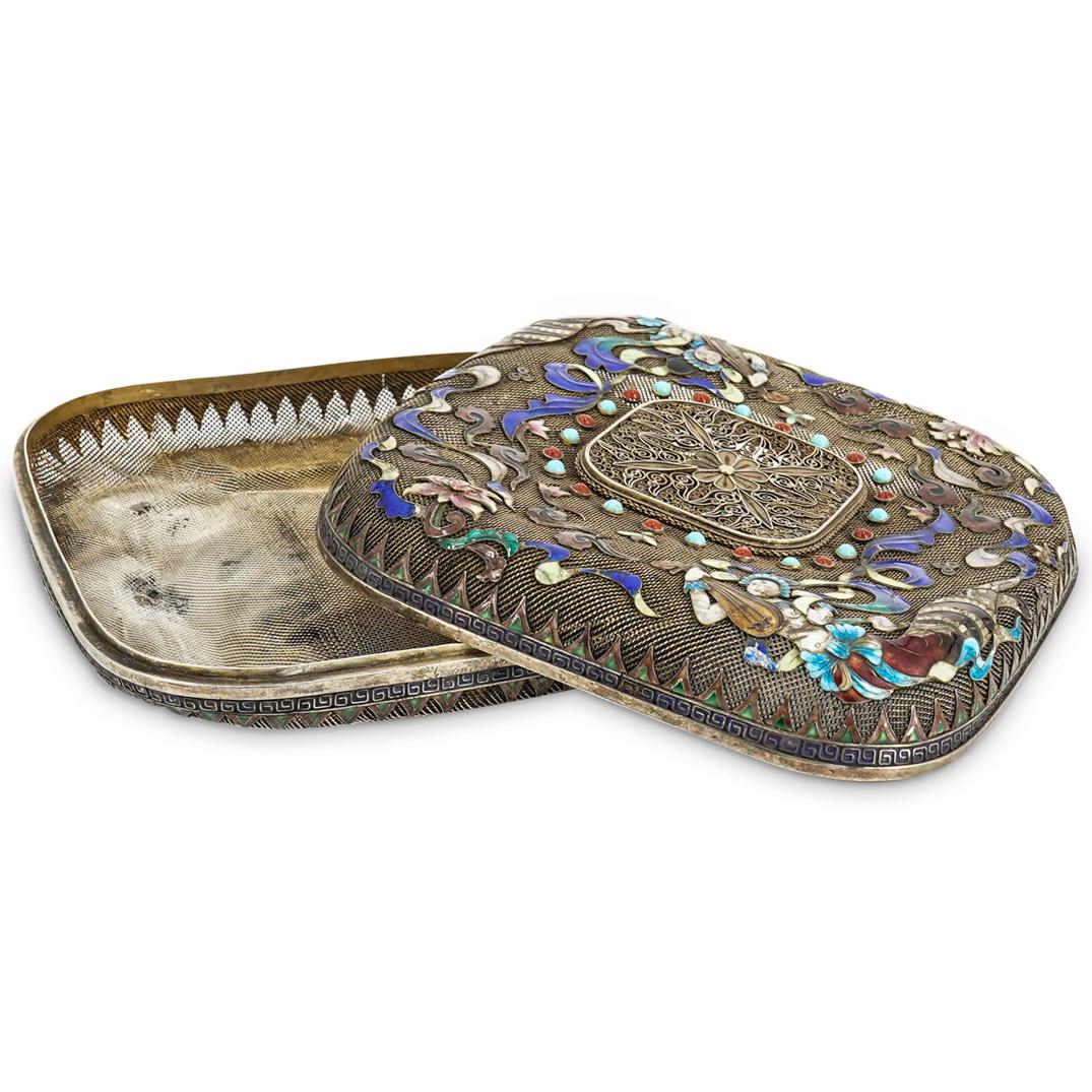 Antique Chinese Silver Filigree Enamel Box (1 of 9)