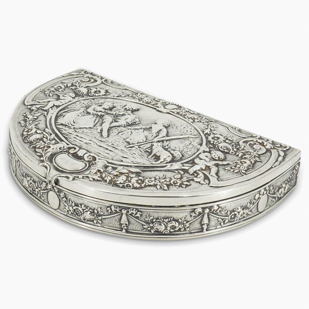 Antique German JLS Silver Ornate Hinged Box (1 of 8)