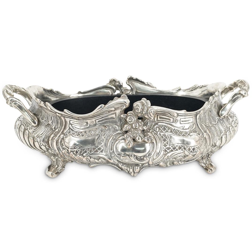 Silver Plated Footed Ornate Repousse Jardiniere (1 of 7)