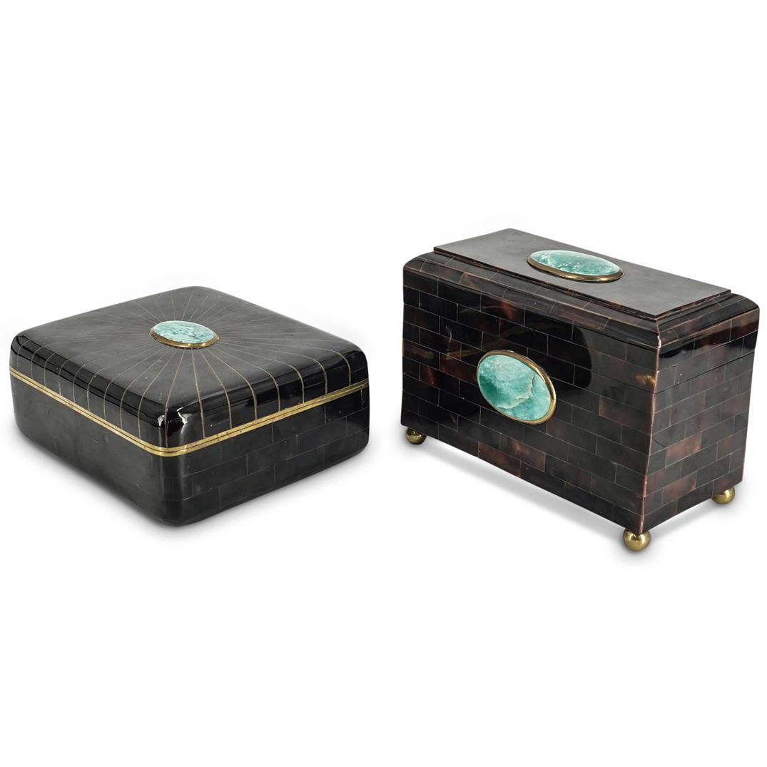 (2 Pc) Maitland-Smith-Style Tessellated Boxes (1 of 5)