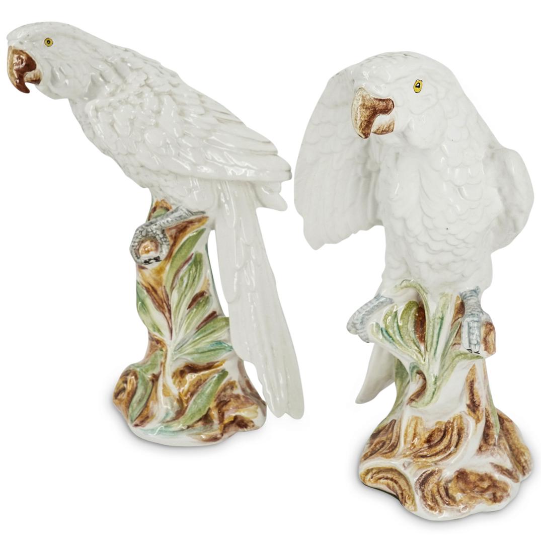 Italian Majolica Porcelain Parrots (1 of 9)