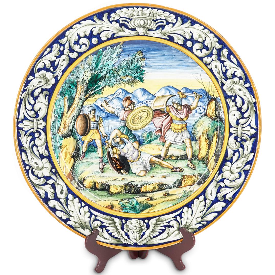Italian "Gli Orazi E i Curiazzi" Majolica Charger (1 of 9)