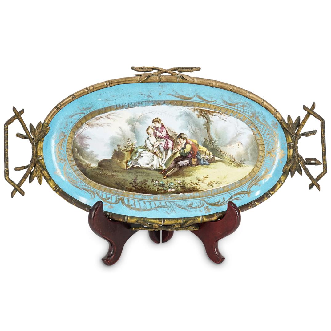 Antique HB Choisy Le Roi Granite Porcelain Oval Serving Tray (1 of 5)