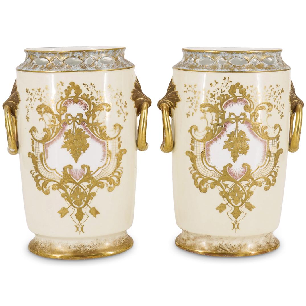 (2 Pc) French Limoges R. Delinieres & Co. Porcelain Vases (1 of 8)